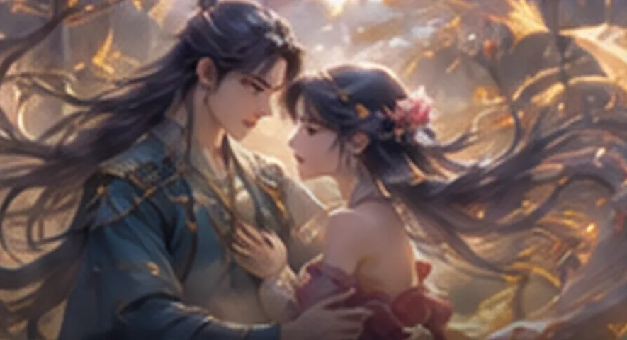 AI 漫剧画面:东方奇幻爱情